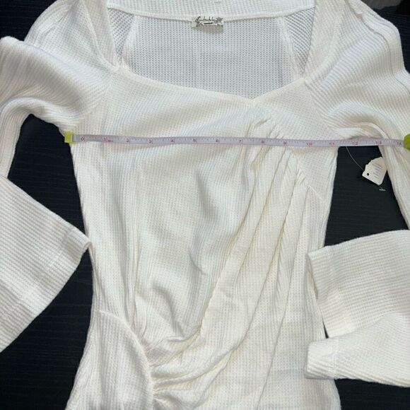 Free People On A Cloud ribbed Bodysuit ivory small new - Picture 8 of 11